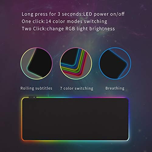 RGB Sorft Игри На Глувчето Рампа, Голем Продолжен Mousepad, Нелизгачки Гумени База Компјутер Тастатура Рампа Мат, 31, 5x11, 8in