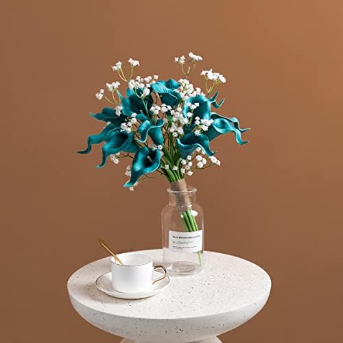 Многудома 20 парчиња Цветови Од Чај Вештачки Цвеќиња Од Крин Кала ЗА САМОСТОЈНИ Невестински Свадбени Букет Централни Парчиња Домашен Декор