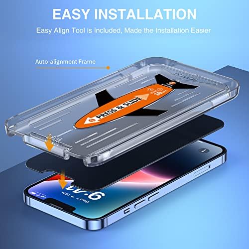 EGV [2 пакет компатибилен за iPhone 14 Plus/iPhone 13 Pro Max, 2 Pack Заштитник на екранот за приватност 6,7-инчен калено стакло, [Anti Spy] Scratch-отпорен,