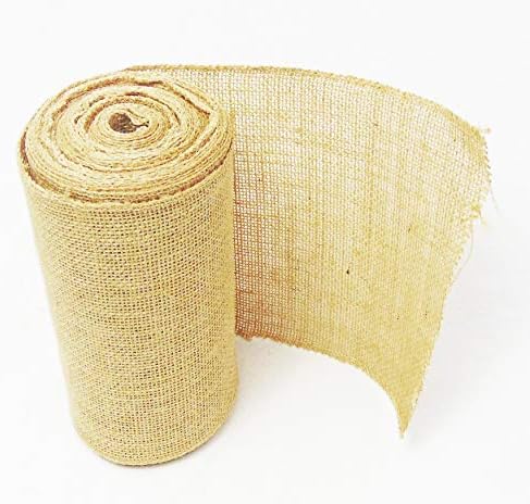 Бурлап јута лента 5 инчи x 30 стапки Тесен ткаени и завршни рабови | Јута-бурлап ролна од 10 јарди еко-пријателски, ролни со природна лента
