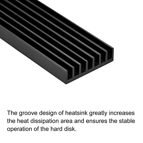 Меканиксиност 2 пакет M.2 22110 NVME SSD Heatsink ладилни ладилни алуминиумски топлински мијалник со топлинска подлога со 1мм, за лаптоп,