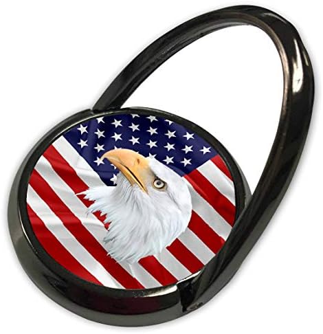 3drose Alexis Design - Американско знаме ќелав орел - Американска орел глава над знамето на САД. Кул за вас - телефонски прстен