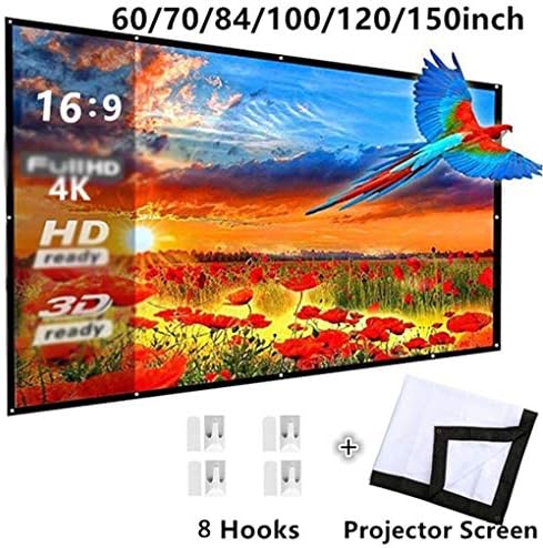 KJHD ZYZMH преклопен 16: 9 Проектор 60 70 84 100 120 инчи бел отворен екран на отворено ТВ ТВ домашен проектор