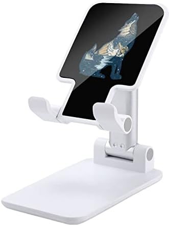 Волк двојна изложеност печатено преклопување на десктоп мобилен телефон, прилагодлив додаток за стојални додатоци за патна канцеларија