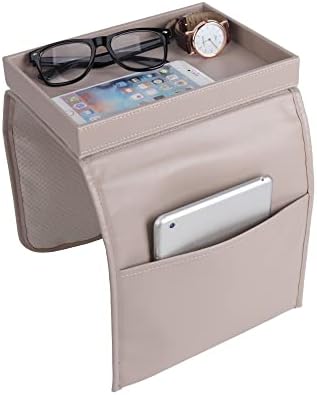 Hyfant PU кожа кауч Caddy Sofa ermestrest Организатор држач за далечински управувач со одвојлива фиока за списанија Телефон iPad