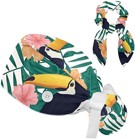 Работното капаче за прилагодување на тропскиот цвет со држач за конска опашка, капаче за чистење со скрипција за лакови за жени, една