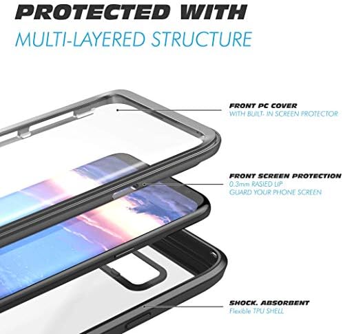 Случај Samsung Galaxy S8, Кутија За Браник Со Полно Тело Pakoyi Вграден Заштитник На Екранот Тенок Јасен Лесен Капак Отпорен На Прашина
