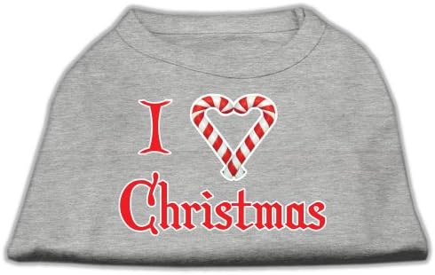 Јас срце Божиќна кошула за кучиња сива xs