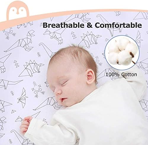 WLKQ 3 Поставен лист за креветчиња, преносен лист за креветчиња, памучни плочи за бебиња за стандардни душеци за креветчиња и мали деца цврста боја, мека, удобна, 32 ”x 16
