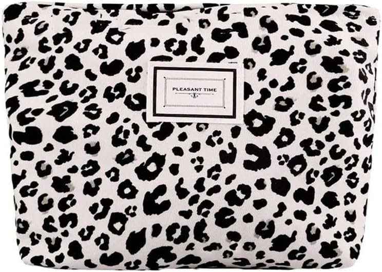 Гисдиј Козметички Кеси За Жени Кадифена Чанта За Шминка Со Патент Организатор За Тоалети Со Голем Капацитет Леопард Печатење Торби
