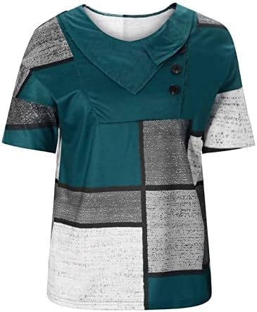 Краток ракав 2023 графички обичен лабав вклопување опуштена кошула за блуза за женски врвни есен лето девојки VK VK
