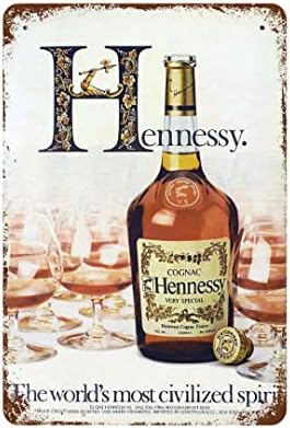 TPCPWW Hennessy потпишете го најцивилизираниот светски постер за духови ретро метален калај знак дома бар wallид декор 8 x 12 инчи