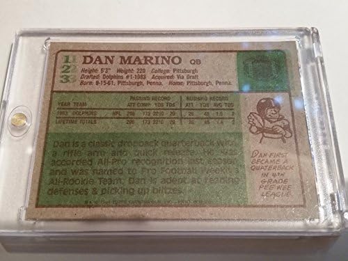 1984 година Фудбал Топс Дан Марино, РЦ „Дебитант картичка“ 123, НМ-МТ, Мајами Долфинс