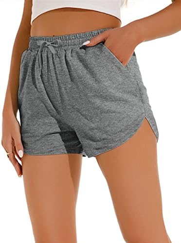 Урозам женски шорцеви за вежбање во салата за атлетски спортски шорцеви летни активни шорцеви со џебови