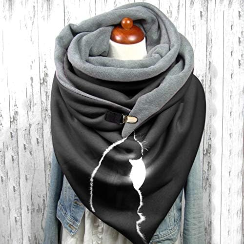 Модна зимска обвивка жени случајни меки копче шалови печати топли марами за шамии Декоративни марами