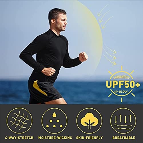Машки UPF 50+ Долги ракави Сонце кошули УВ Заштита Брзо суво лесна кошула за пешачење риболов за пливање маица за пливање