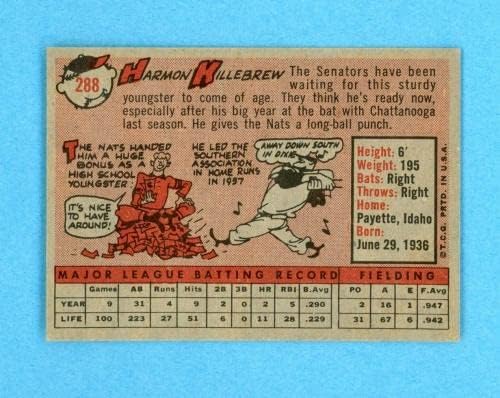 1958 Топпс #288 Хармон Килбреј Вашингтон сенатори Бејзбол картичка екс/МТ - Плабни бејзбол картички
