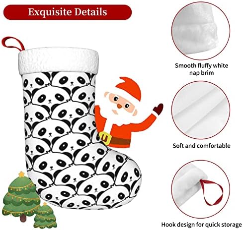 Cutedwarf Panda Cristma Codrings Божиќни украси на дрво Божиќни чорапи за Божиќни празнични забави подароци 18-инчи