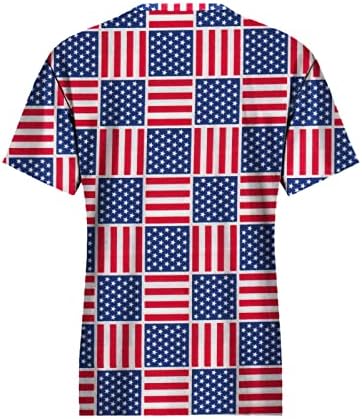 Патриотски кошули за жени направени во САД 2023 летни кратки ракави маица облечени обични маички кошули Туника врвови