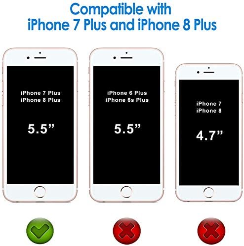 Ipactstrong iPhone 8 Плус Случај / iPhone 7 плус Случај Тежок Двослоен Заштита Покријте Тежок Случај Компатибилен со iPhone 7 Плус / 8 Плус-Темносина