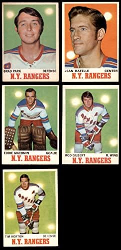 1970-71 O-Pe-Chee New York Rangers во близина на екипата постави Newујорк Ренџерс-хокеј екс Ренџерс-хокеј