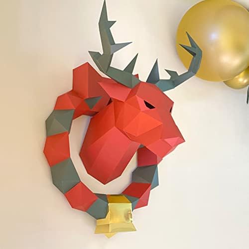 WLL-DP Garland Deer Modeling 3D Sculpture Sculpture DIY Trophy Geometric Wallид декорација креативни хартиени занаети Оригами загатка за хартија