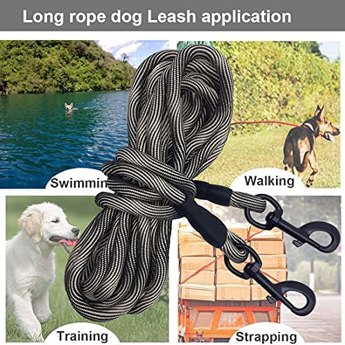 Btinesful Tie-Out Check Check Cord Long Rope Dog Leash, 8ft 12ft 20ft 30ft 50ft потсетиме Обука за олово за олово за олово-