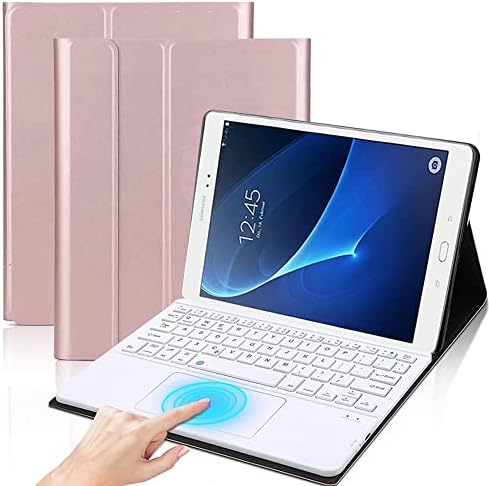 Qyiid TouchPad County Case for Galaxy Tab A 10.1 , PU кожен држач за држач со магнетски одвојлива безжична Bluetooth тастатура за Galaxy Tab
