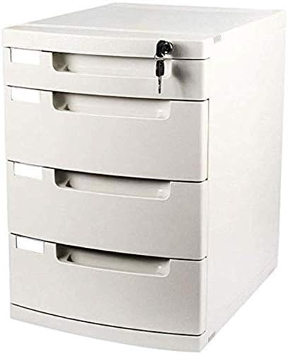 Кабинет/решетка за датотеки MTYLX, 4 фиоки со заклучување на десктоп канцелариски датотеки за складирање на датотеки 29.5x39.4x43cm, бело
