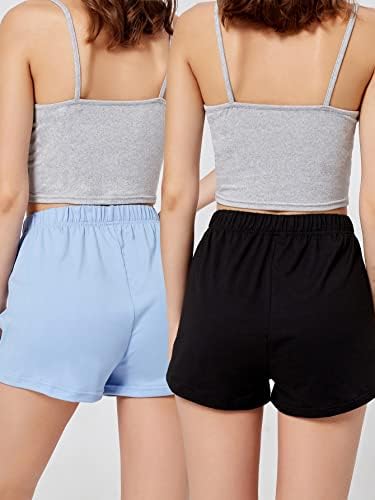 Oyoangle Women's 2 Piece Shorts Shorts Shartstring Elastic High Wealist Lounge Атлетски удобни тренинзи