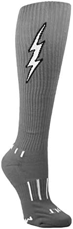 Младински чорапи Млади Хедер Греј со бело колено високи фудбалски чорапи со завртки