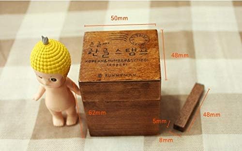 Корејска азбука Хангул гумени печат букви 한글 스탬프 Карактеристики дрвени кутии гроздобер антички финиш - DIY