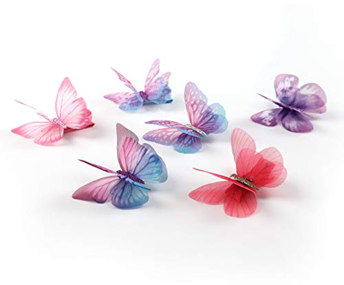 Розета Коса Шарени Шифон Пеперутка Моделирање Коса Клипови-Органза Крилја Лента Завиткани Клипови Поставува
