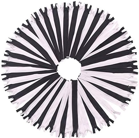 Yaka 30pcs најлон невидливи патенти за шипки алатки за шиење додатоци за облека 9inch невидливи патенти црна боја бела боја