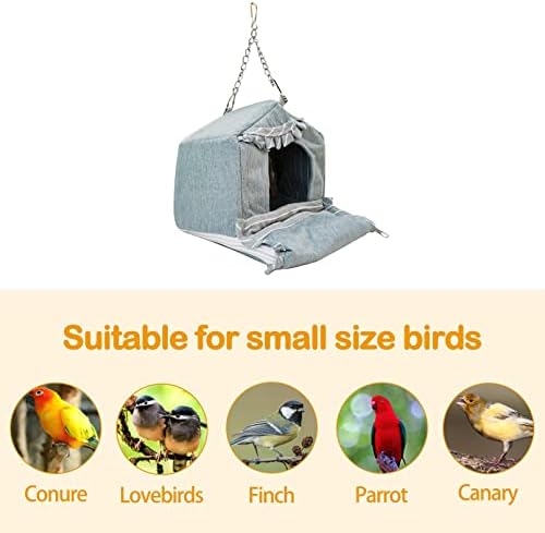 Асистирајте Куќа За Гнездо За Птици Зимски Топол Кревет За Птици Куќа За Кафез, Висечки Гнезда За Лежалки За Папагали Папагали Кокатели