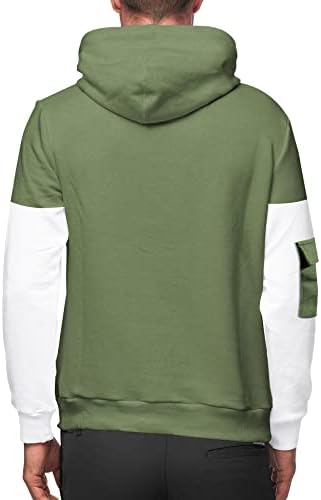 Трипар Менс трендовски џемпер со странична џеб-памучна мешавина од влага за губење на маичка за џвакач-дуксер