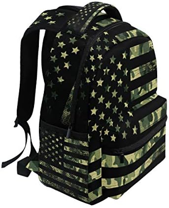 Американско знаме Камуфлажа на гранџ ранци за патувања по лаптоп дневни торби за училишни торби за тинејџери мажи жени