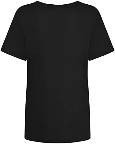 Nokmopo женски летни врвови, обична маица со кратки ракави, о-врат, печатени врвни кошули со големина плус големина