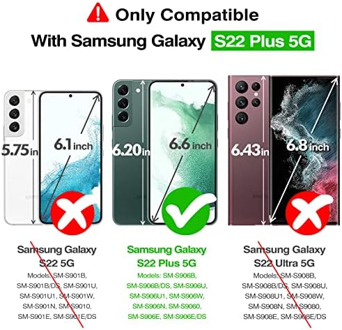 Рејбоен За Samsung Galaxy S22 Плус Случај/Galaxy S22+ случај 6,6 Инчен Кристално Јасен Мек Транспарентен [Заштита Од Воена Капка] Отпорен На Удари, Телефонска Кутија За Samsung S22 Plus 5G