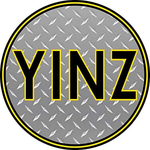 Јинц налепница - Јинц Премиум Винил Деклал - Црна и жолта W/челична завеса 3 x 3 | Автоматски браник автоматски прозорец лаптоп кацига хидро -кола