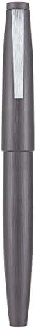 EROFA JINHAO 80 Brushed Chusted Carbon Fiber Fountain Pen 0,3 mm Nib, сива со пишување на сребрен клип