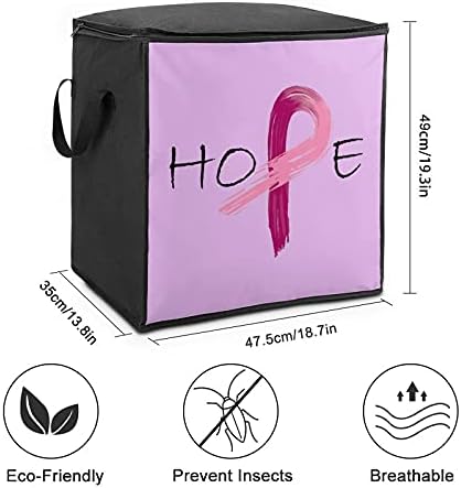 Розова Лента-Свесност За Рак На Дојка Голем Јорган Торба За Складирање Кутија Патент На Врвот За Облека Перница Утешител