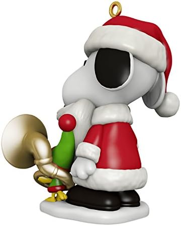 Hallmark Keepsake Christmas Ornament 2018 година датира, кикирики во центарот на вниманието на Snoopy Bell-Ringer Snoopy