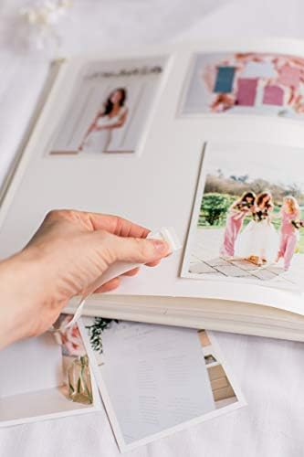 Вашиот совршен ден за свадбени фото -албум White & Silver - Blank Album Scrapbook Album - Слики и фотографии зачувани безбедно за албуми за брак - плоштад 12 инчи - 2 x џебови, подарок за св?