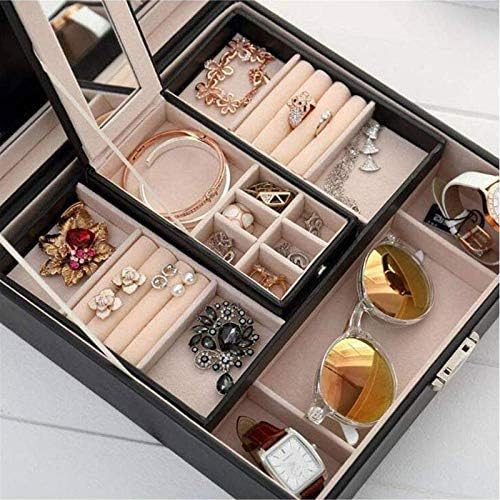 КУТИЈА ЗА Накит XJJZS,Кутија За Накит За Жени Организатор На Накит, 2 Слоја - Кутии За Накит Прикажуваат Кутија За Складирање Држач