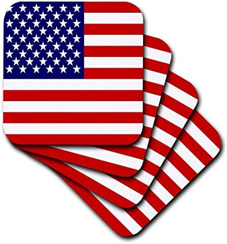 3drose CST_112805_1 Американско Знаме - Патриотски Американски Ѕвезди И Ленти Црвено Бело И Сино-4 јули Америка Патриот-Меки Подлоги,