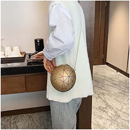 Qonioi Messenger Tag за жени крстосници Персонализирана тркалезна топка мода женски торби ланец кошарка торба за сите натпревари Одличен подарок