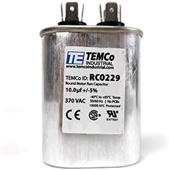 Temco 10 UF/MFD 370 VAC VOLTS OVAL RUNT CONCESSORTION 50/60 Hz AC Електрик - ЛОТ -1