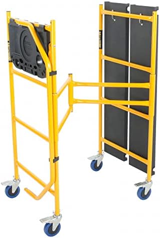 MetalTech Jobsite Серија 4 стапала висока точна преносна прилагодлива платформа за мобилни скеле и скалила со тркала за заклучување,