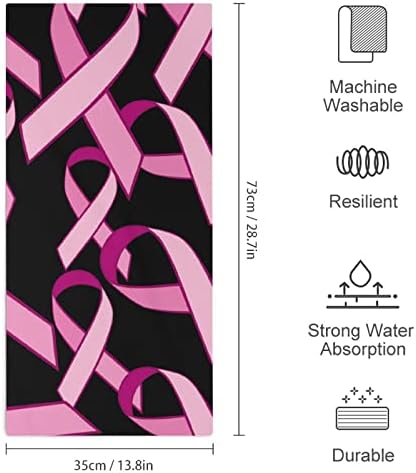 Пинк лента за рак на дојка за рак на рак на рак на рачни крпи за лице за миење на телото меки меки за миење садови со слатки печатени за